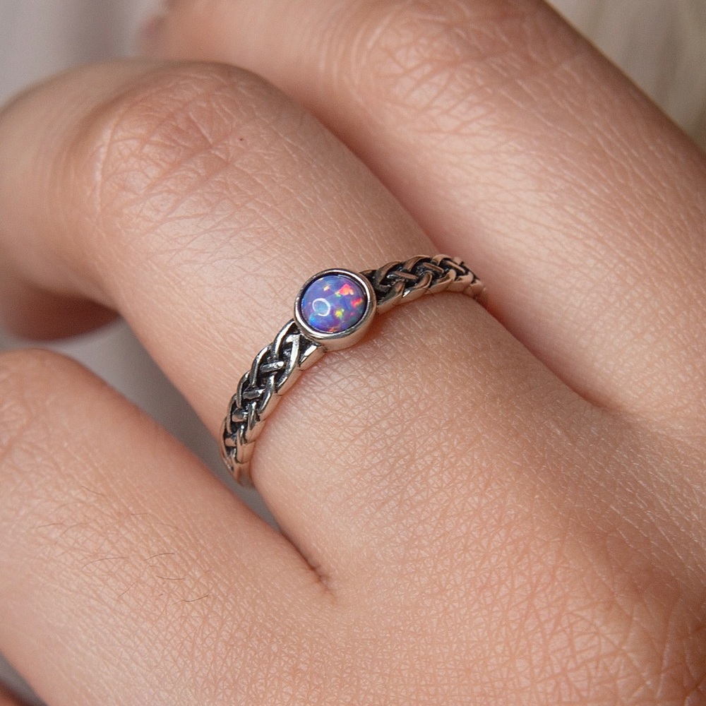 Lavender Opal Ring | Sterling Silver | Lab-Created